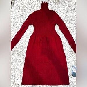 NWT Clearlove Cranberry Turtleneck Sweater Dress, Longsleeve Ladies Sz Med.